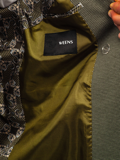 Zöld kétmellényes férfi okos blézer Bolf 005