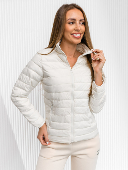 Átmeneti steppelt női dzseki bézs színben Bolf 1141