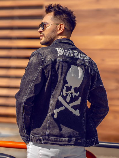 Férfi farmerdzseki fekete Bolf XSF78268