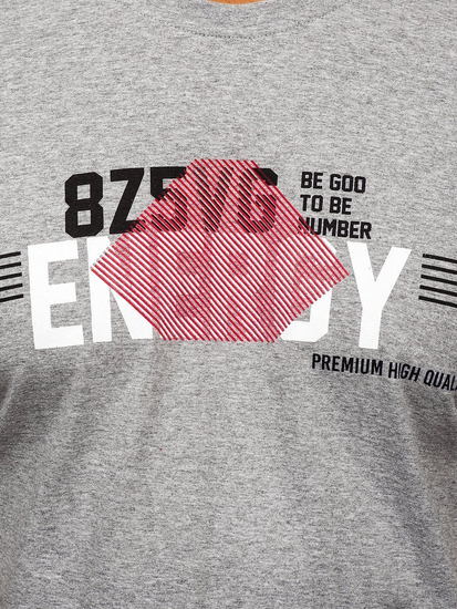 Mintás férfi póló szürke Bolf 14333