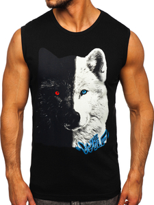 Mintás tank-top fekete színben Bolf 14823