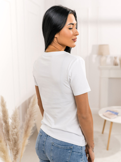 Fehér női póló applikációval Bolf 95T2510