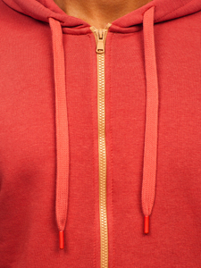 Vastag nyitható férfi melegítőfelső kapucnival lazac színben Bolf 2008