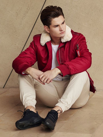 Átmeneti férfi pilóta dzseki bordó Bolf EX1787