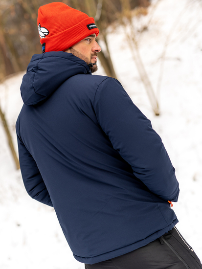 Téli férfi sportdzseki gránátkék színben Bolf HH011