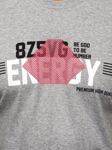 Mintás férfi póló szürke Bolf 14333