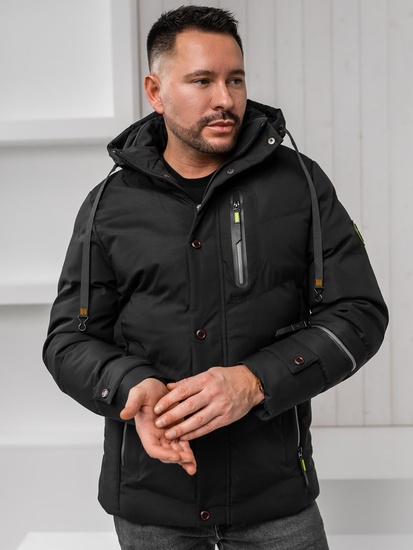 Fekete férfi téli kabát Bolf 5M3137A1
