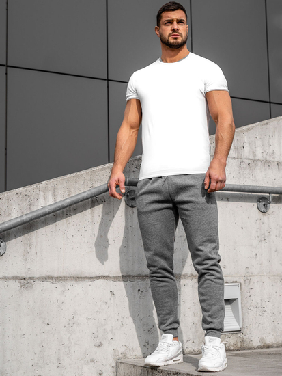 Férfi jogger pamut nadrág grafitszürke Bolf XW01-E