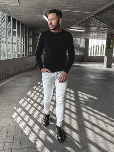 Férfi pulóver fekete színben Bolf MMB602