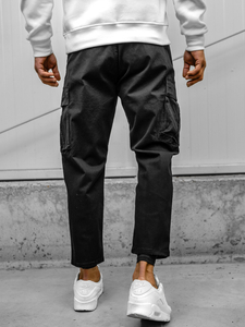 Fekete pamut oldalzsebes férfi nadrág Bolf 77323A