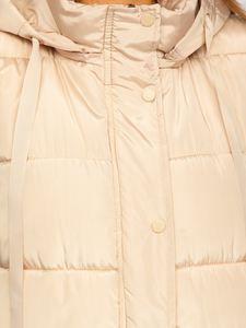 Bézs színű hosszú steppelt oversize női mellény Bolf 81276