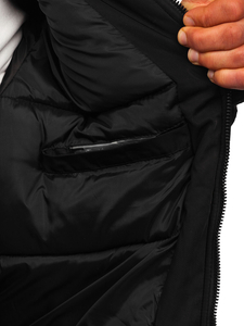 Fekete férfi télikabát Bolf 25M9805