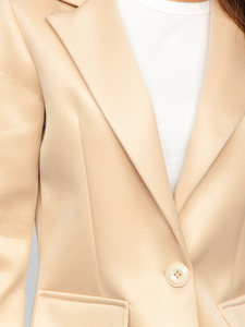 Női rövid kabát bézs színben Bolf 20672