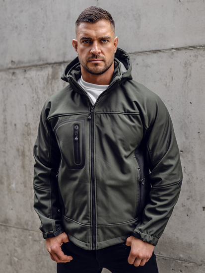 Khaki férfi softshell dzseki Bolf T019A