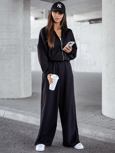 Női két darabos szett cipzárral fekete Bolf 821109