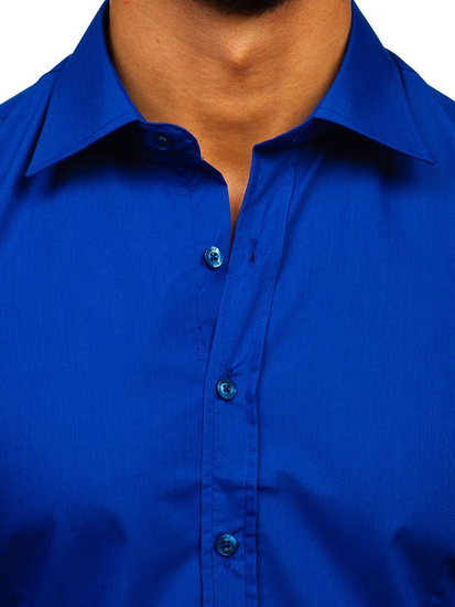 Férfi elegáns hosszú ujjú ing Királykék Bolf 1703