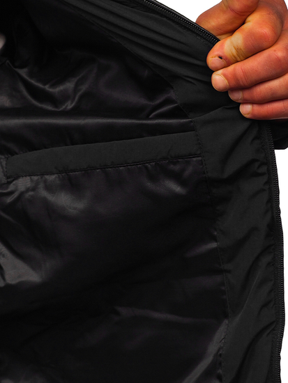 Átmeneti steppelt férfi dzseki fekete színben Bolf 22M12