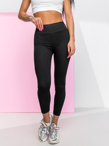 Fekete bordázott női leggings Bolf W7903