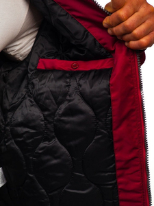 Átmeneti férfi pilóta dzseki bordó Bolf EX1787