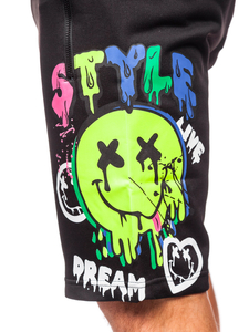 Férfi rövid szabadidőnadrág fekete színben Bolf HS7195