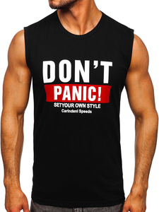 Mintás tank-top fekete színben Bolf 14827