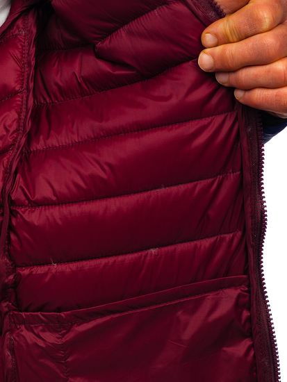 Steppelt átmeneti férfi dzseki kapucnival gránátkék színben Bolf 13022