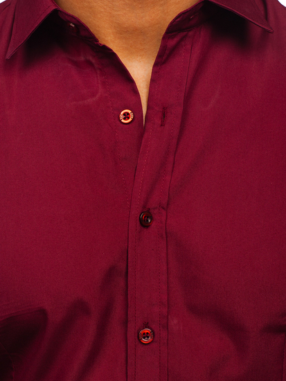 Férfi elegáns hosszú ujjú ing Bordó Bolf 1703