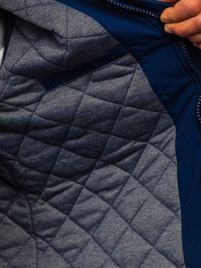 Sötétkék férfi téli parka kabát Bolf WX032C