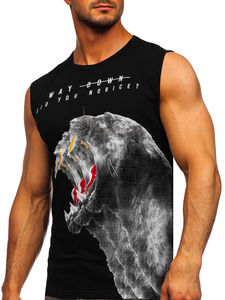 Mintás tank-top fekete színben Bolf 14808