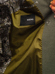 Zöld kétmellényes férfi okos blézer Bolf 005