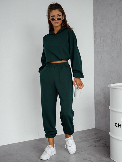 Női két darabos szett kapucnival palackzöld Bolf 525