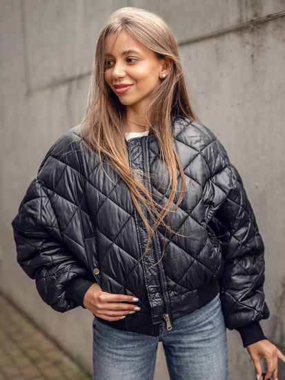 Steppelt női bomberdzseki fekete színben Bolf J9089