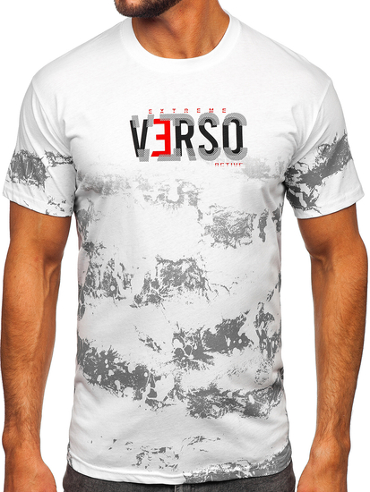 Férfi pamut póló fehér színben Bolf 14723