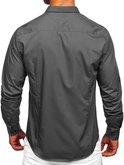 Férfi elegáns hosszú ujjú ing Világos Grafit Bolf 1703