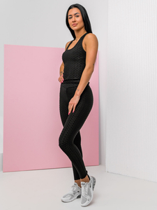 Fekete komplett kétrészes női melegítőszett Bolf YW88037