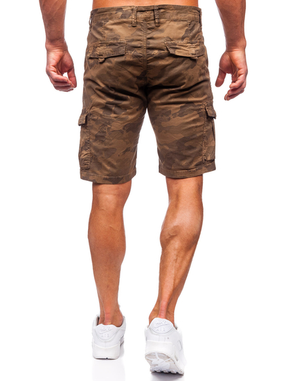 Terepmintás katonai férfi szövet rövidnadrág barna színben Bolf ZK8806