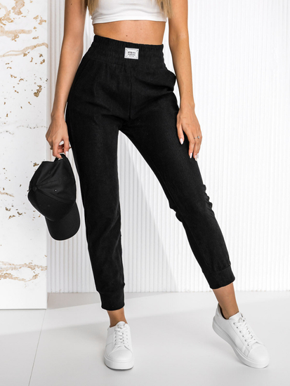 Fekete női bordás melegítőnadrág Bolf W7863