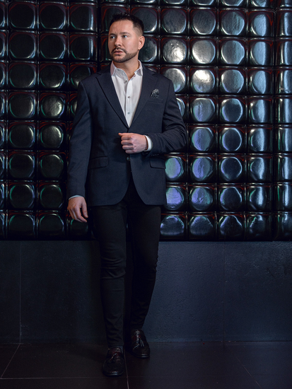 Férfi indigókék casual zakó Bolf24401-1