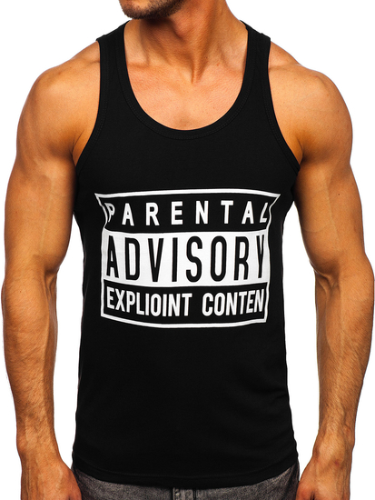 Mintás tank-top bokszoláshoz fekete színben Bolf 14855