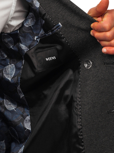 Antracit színű, kétmellényes férfi okos blézer Bolf 007