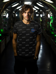 Fekete férfi t-shirt mintával Bolf 14950