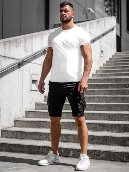 Fekete színű férfi katonai short rövidnadrág Bolf BB70012