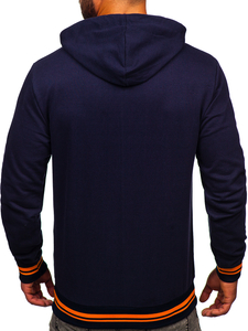 Férfi pulcsi kapucnival gránátkék színben Bolf 145369