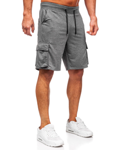 Grafitszürke pamut cargo rövidnadrág férfi Bolf 8K1505