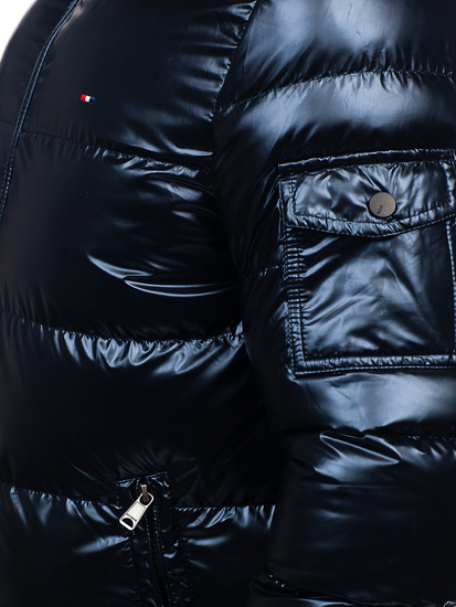 Gránátkék steppelt nagyméretű téli sportos férfi dzseki Bolf EX2138B