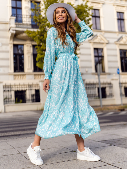 Női ruha mentazöld színben Bolf A468