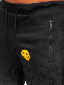 Férfi rövid szabadidőnadrág fekete színben Bolf HS7197