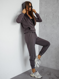 Női két darabos szett kapucnival grafit Bolf 821110