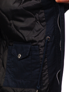 Férfi téli parka dzseki sötétkék Bolf EX838