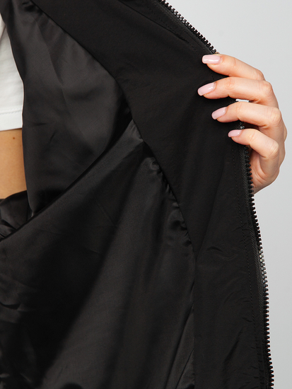 Fekete-zöld női átmeneti dzseki Bolf AG3010